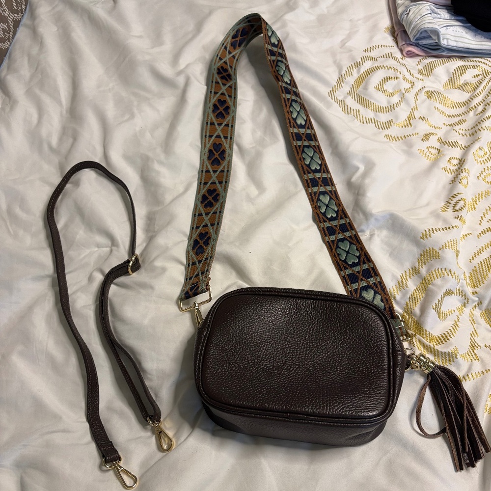 Italian Dark Brown Leather Purse